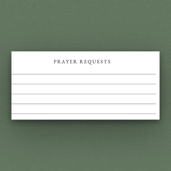 Prayer request lines at the bottom of a verse page