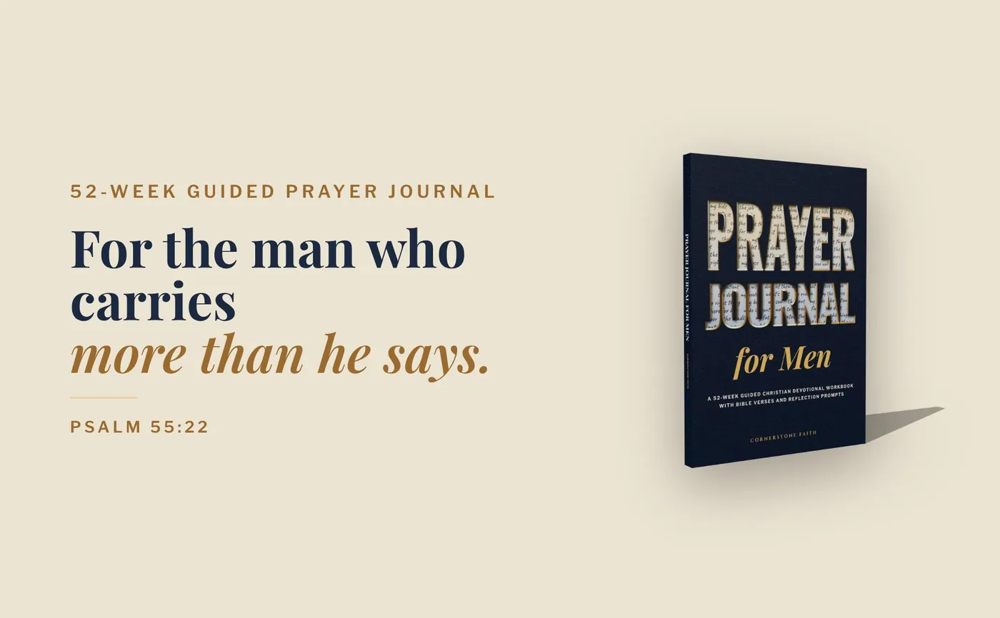 The Prayer Journal for Men paperback beside the line For the man who carries more than he says